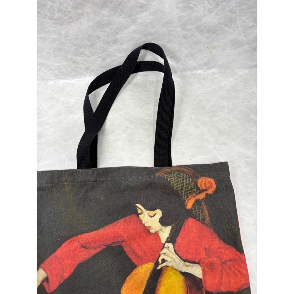 Hungarian National Gallery Robert Bereny Woman Playing Cello Canvas Tote Bag Red - Picture 3 of 8